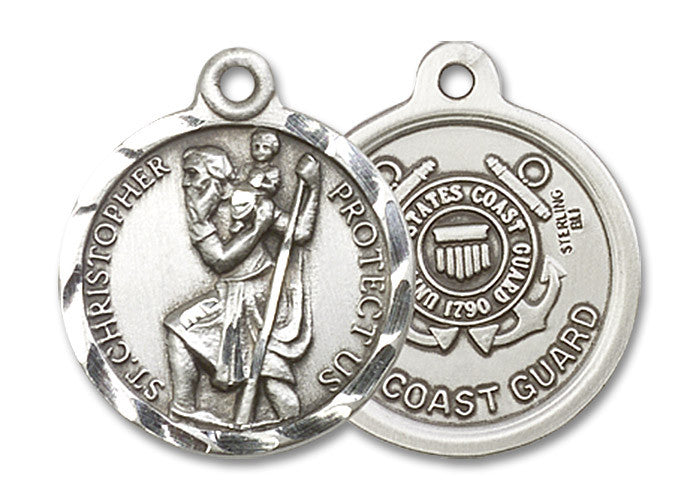 Extel Round Medium Sterling Silver St Christopher Medal Made in USA