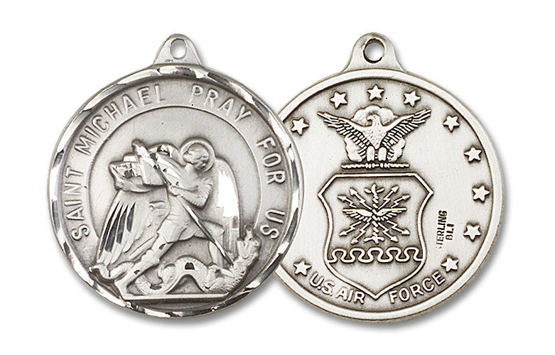 Extel Round Large Sterling Silver St Michael Air Force Medal