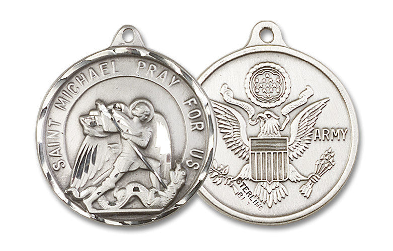 Extel Round Large Sterling Silver St Michael Army Medal