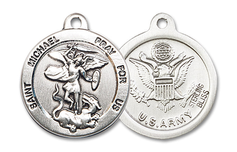 Extel Round Medium Sterling Silver St Michael Army Medal