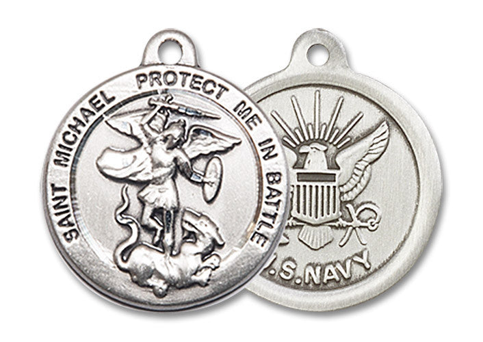 Extel Round Medium Sterling Silver St Michael Navy Medal USA