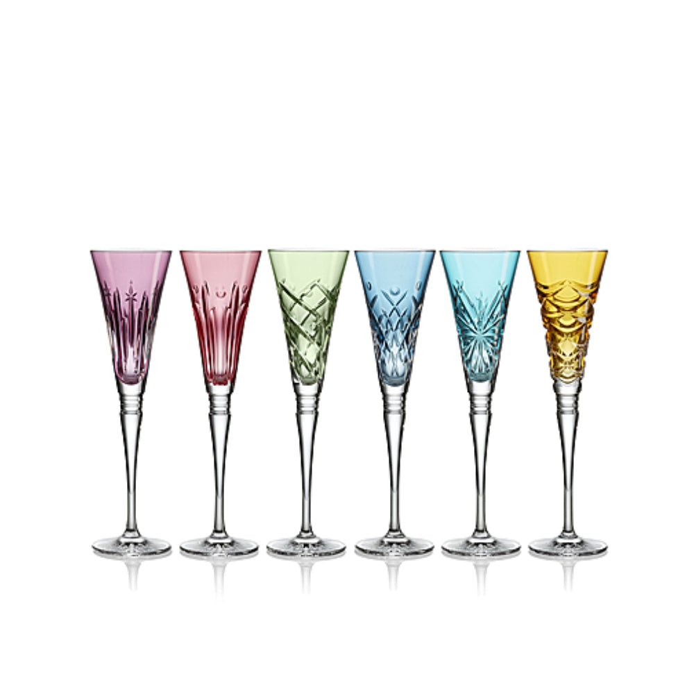 Waterford Winter Wonders Colored Flute Mix Patterns- Set of 6