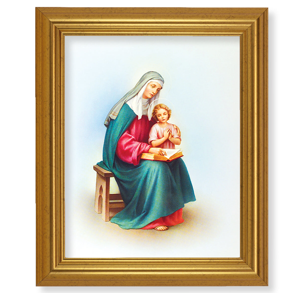St. Anne Picture Framed Wall Art Decor Large Antique Gold-Leaf Frame