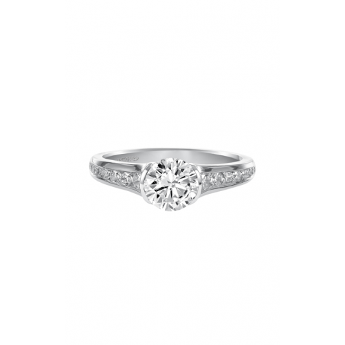 Artcarved Carina Half Bezel Engagement Ring Wht Gold 31-V385ERW-E