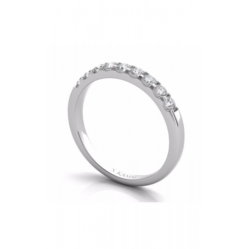 S Kashi & Sons Prong Set Wedding Band EN6637-BWG