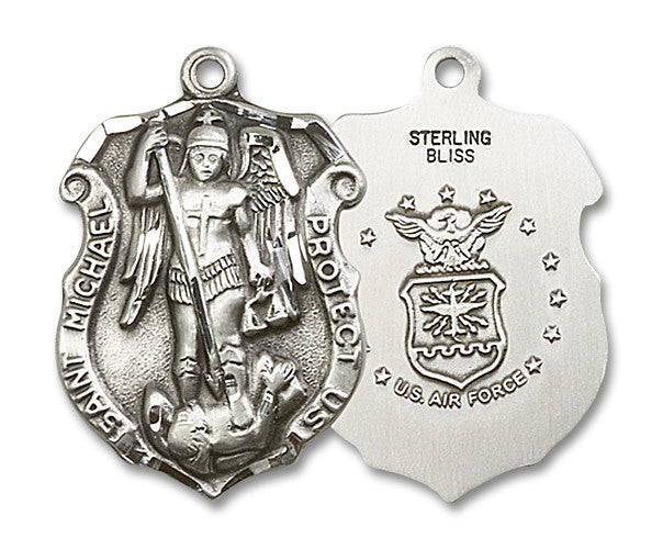Extel Badge Large Sterling Silver St Michael Medal Made in USA