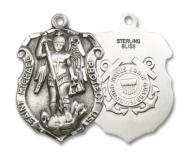 Extel Badge Large Sterling Silver St Michael Coast Guard Medal