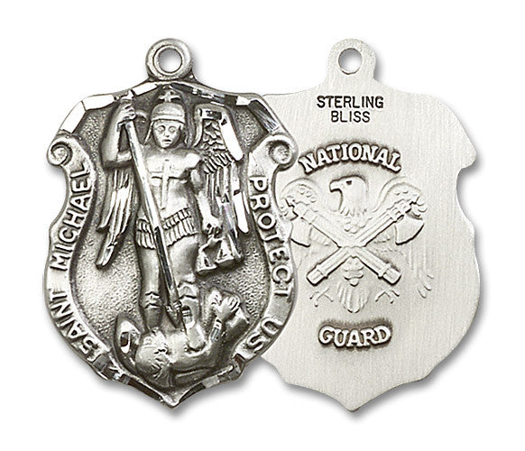 Extel Badge Large Sterling Silver St Michael Medal USA
