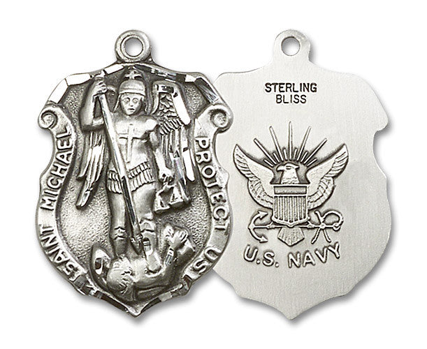 Extel Badge Large Sterling Silver St Michael Navy Medal