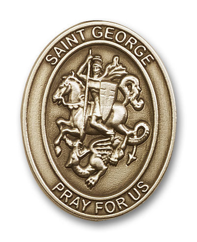 St. George Auto Sun Visor Clip for Car Truck Driver Antique Gold
