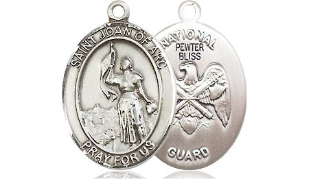 Extel Oval Medium Pewter St Joan of Arc Medal Made in USA