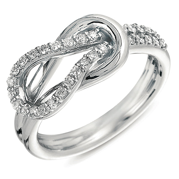 0.27 ctw. WHITE GOLD LOVE KNOT RING D4149WG