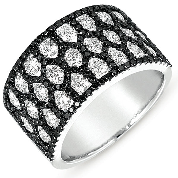 2.07 ctw. WHITE GOLD BLACK & WHITE DIAMOND RING D4276BLWG