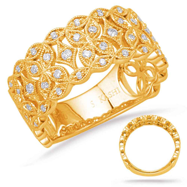 0.28 ctw. YELLOW GOLD DIAMOND FASHION RING D4647YG