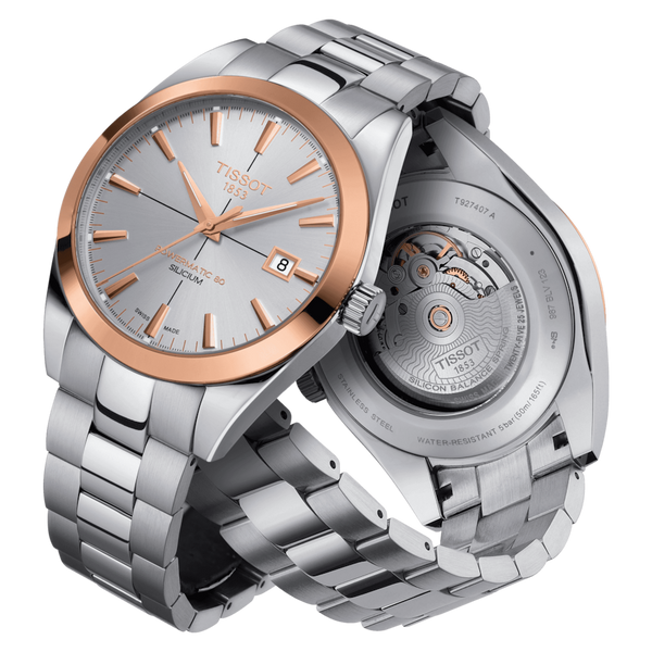 Tissot Gentleman Powermatic 80 Silicium Solid 18K Gold Bezel T927.407.41.031.00
