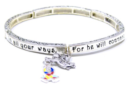 Stackable Autism Angel Bracelet