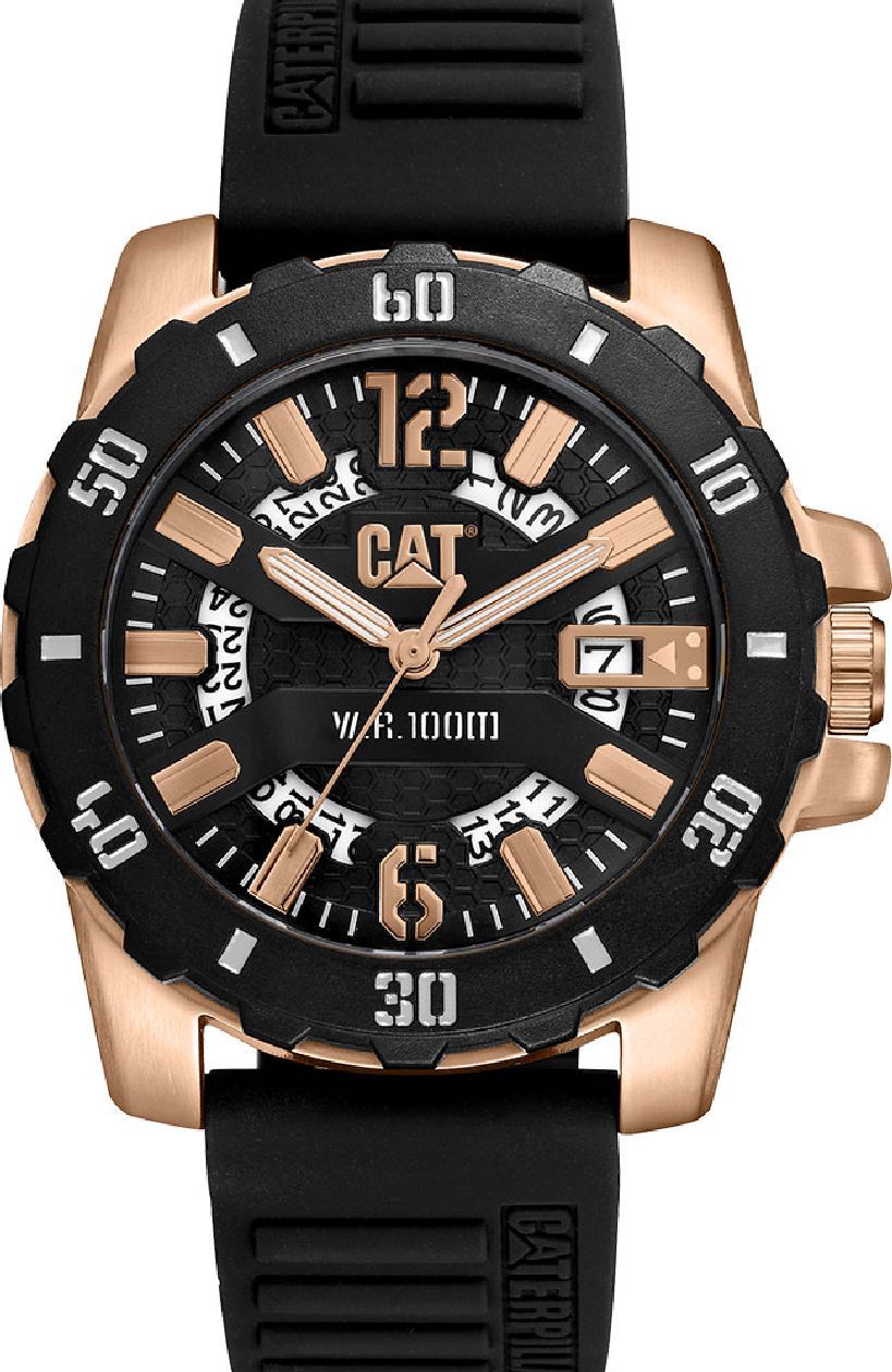 CAT AR19121139 Caterpillar Steel barricade Black Dial Black Rubber Quartz 44mm