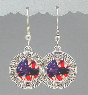 Crystal Studded Police Earrings