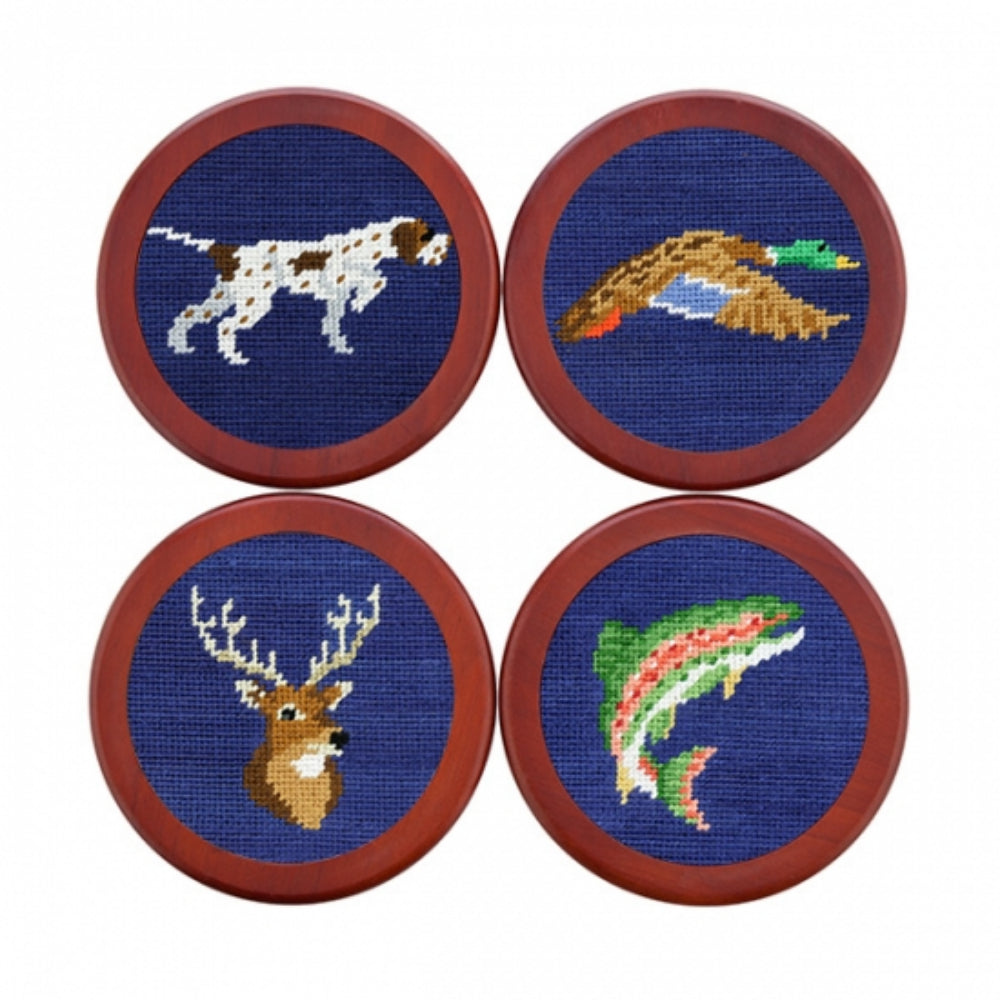 Smathers & Branson Southern Sportsman Needlepoint Coaster Set