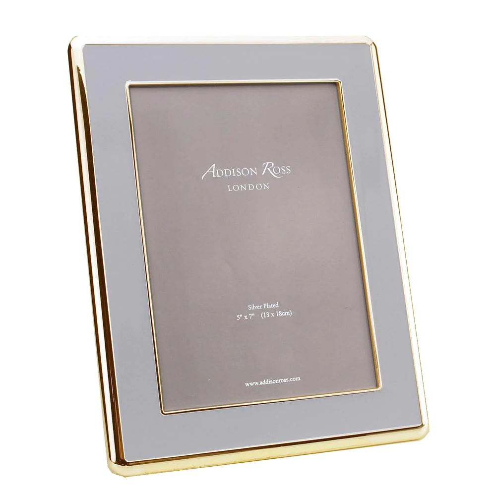 Addison Ross Curved Enamel Frame - Gold & Chiffon Stone Grey