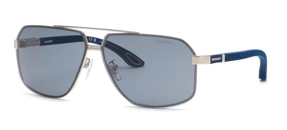 SCHG89 Silver Geometric Sunglasses