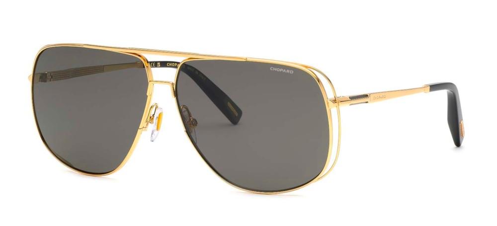 SCHG91 Gold Geometric Sunglasses