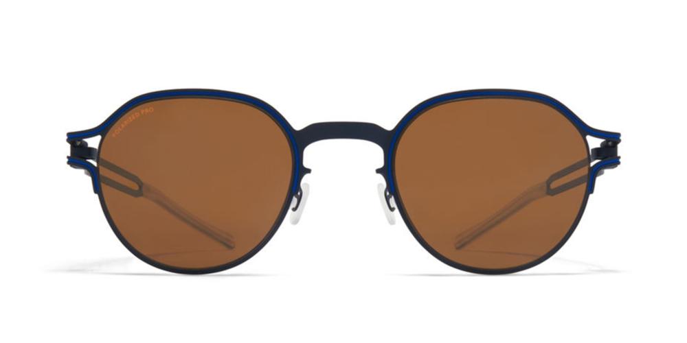 VAASA SUN Blue Round Sunglasses