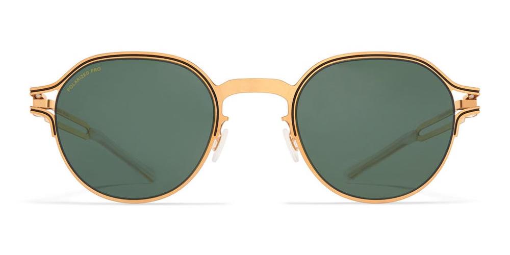 VAASA SUN Gold Round Sunglasses