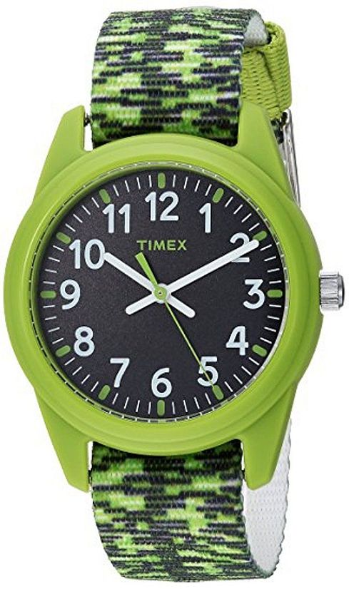 Kid's Timex Time Machines Boys Sport Green Nylon Strap Watch TW7C11900