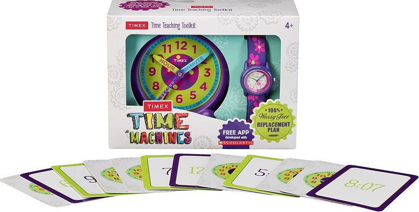 Kid's Timex Time Machines Girls Floral Time Teaching Watch Set TWG014800