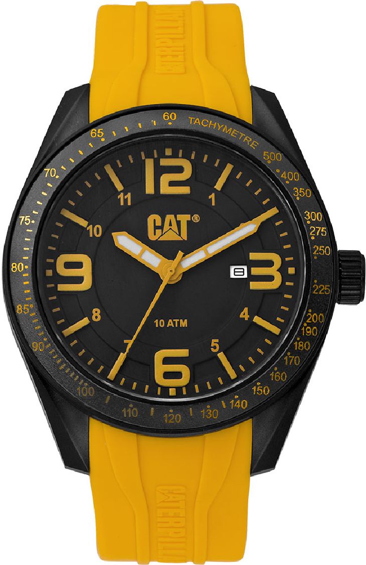 Men's CAT Caterpillar Oceania Multifunction Black Rubber Strap Watch LQ16127137