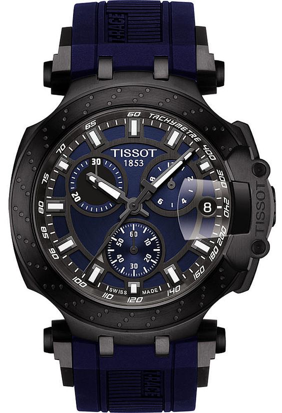 Men's Tissot 1853 T-Race Chronograph All Blue Swiss Watch T1154173704100
