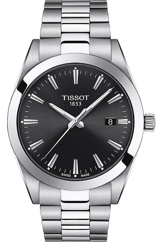 Mens Tissot 1853 Gentleman Swiss Elegant Black Dial Watch T1274101105100