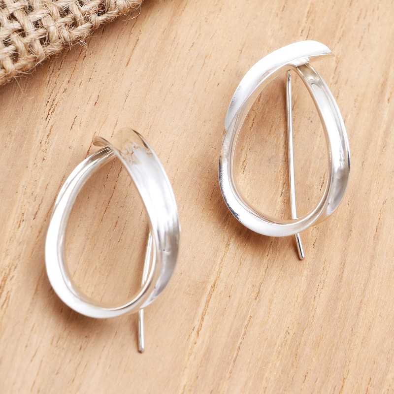 Artisan Made Sterling Silver Drop Earrings, "Remember Me"