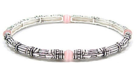 Stackable Pink Cats Eye Bracelet