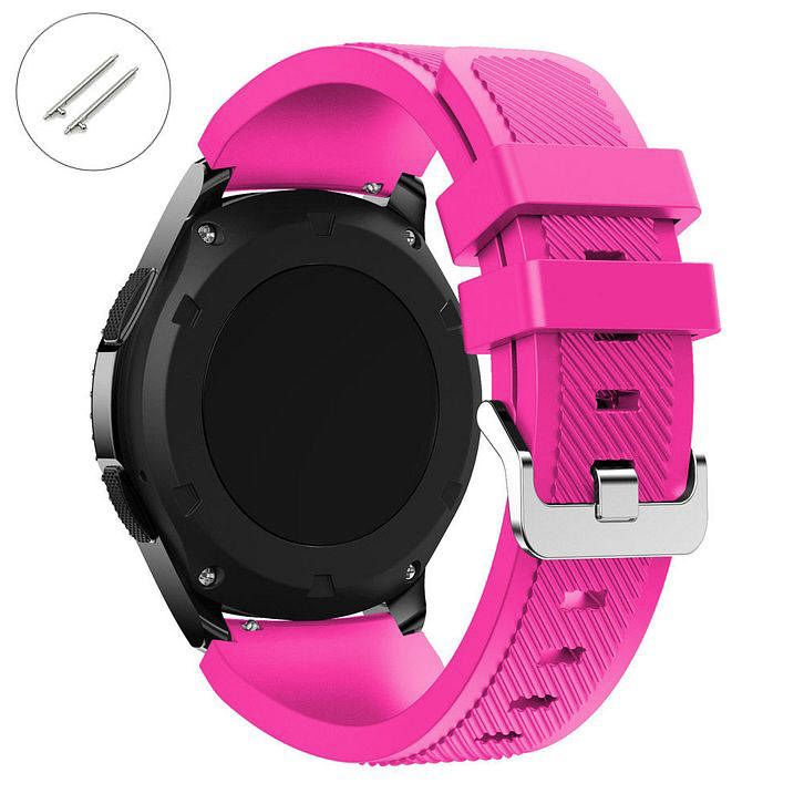 Raymond Weil Compatible Hot Pink 22 mm Rubber Silicone Replacement Watch Band Strap Quick Release Pins #4053