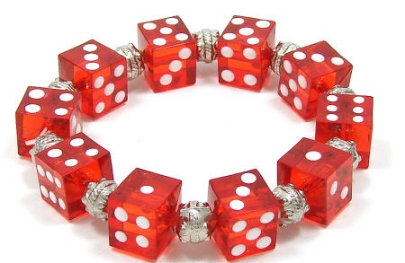 Red Dice Stretch Bracelet