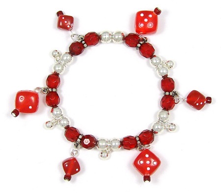 Red Dice Charm Bracelet