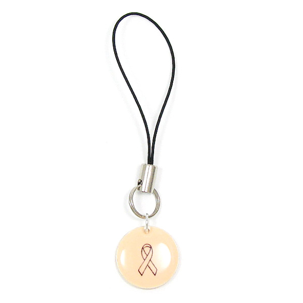 Peach Ribbon Round Accessory Charm
