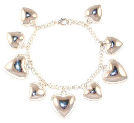 Puff Heart Charm Bracelet