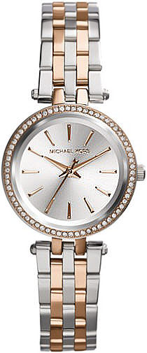 Women's Two-Tone Michael Kors Petite Darci Glitz Watch MK3298