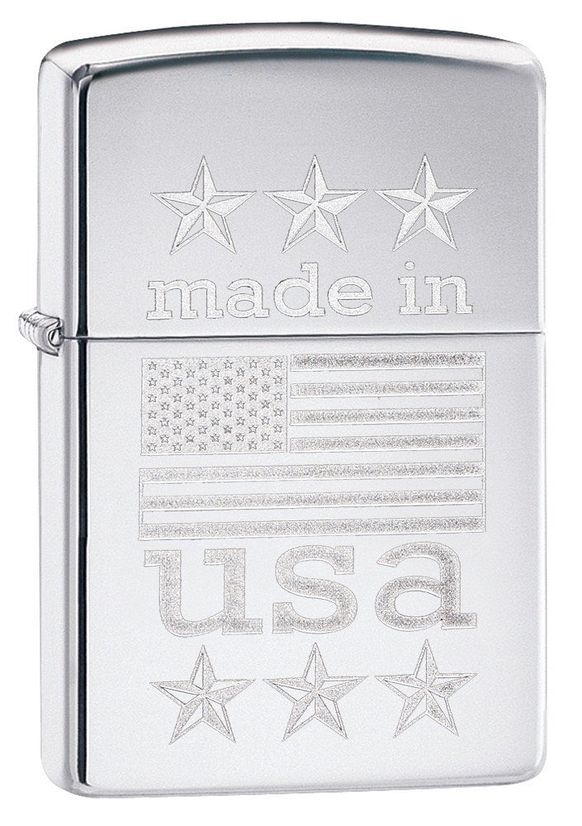 Zippo Made in USA with Flag Lighter 29430-000003